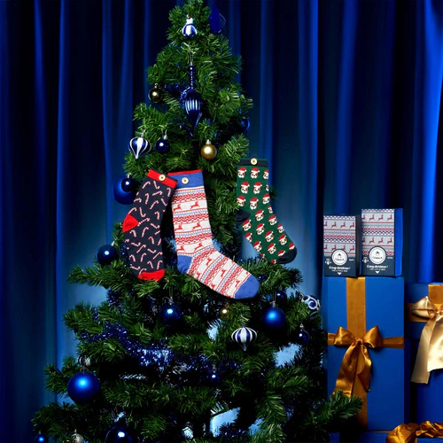 Cabaia Chaussettes Crazy Christmas - 36/41 bleu marine