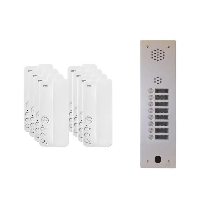 Kit interphone 1 rangée avec 8 combinés URMET Collectif