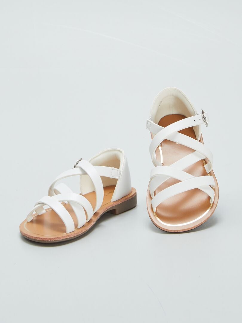 Sandalias con tiras - BLANCAS