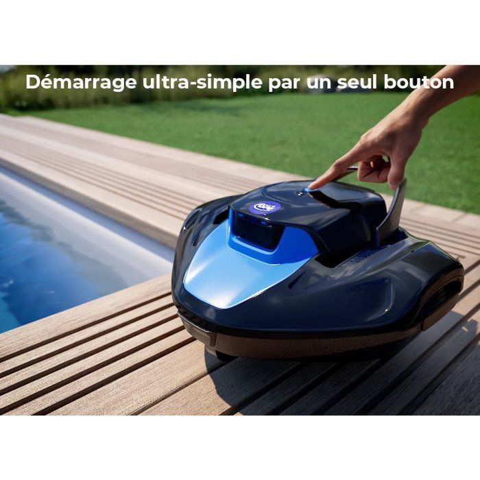 Robot limpiador de piscinas - GRE - Moovo TM 90 - Funciona con batería - Piscinas elevadas - Hasta 9 m de largo/80 m² - 90 min de autonomía - 2 L