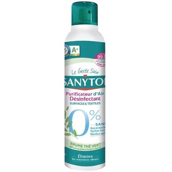 Luchtreiniger - SANYTOL - Oppervlakte- en textieldesinfectiemiddel - Groene thee-nevel - Aerosol - 150 ml