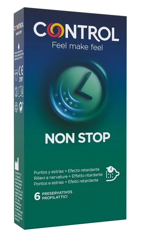 Kondomi CONTROL Control Non Stop z učinkom zakasnitve, 6 kosov