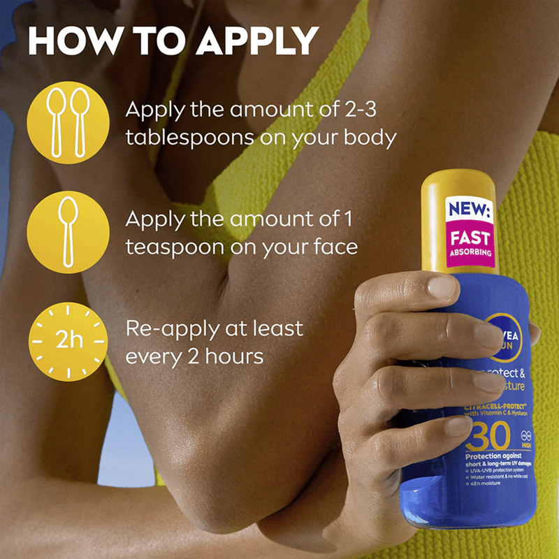 Protetor solar hidratante em spray NIVEA SUN Protect & Moisture FPS 30