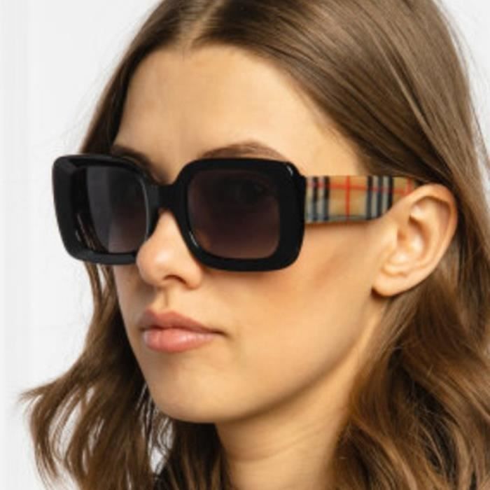 Gafas de sol SHARPHY para mujer, montura rectangular, gafas de sol modernas para conducir y viajar, estampado de tartán, protección UV.