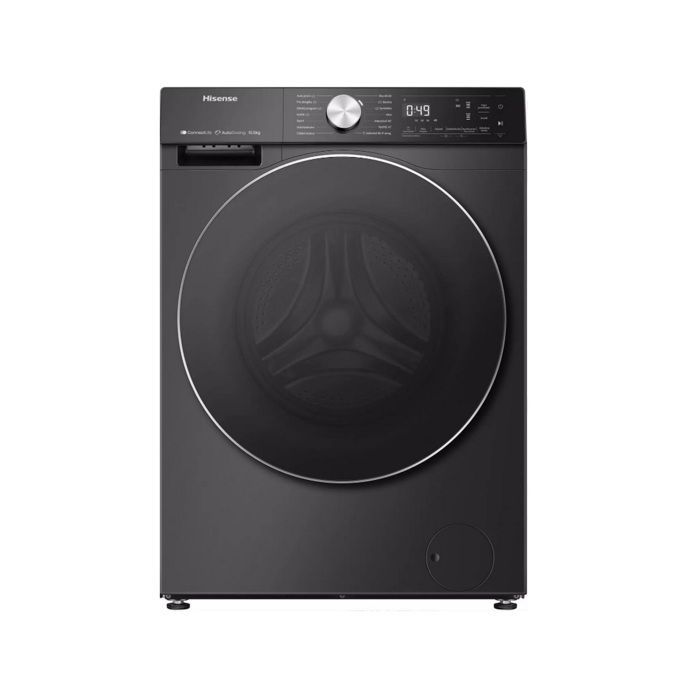 Lavadora de carga frontal Hisense de 10,5 kg y 1400 rpm, color negro - WF5S1045BB