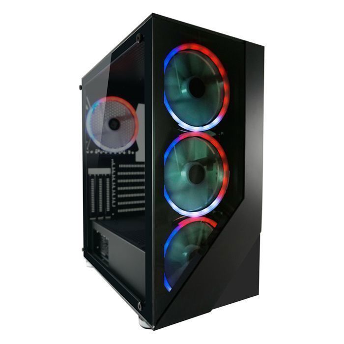 Gaming PC Case - LC-POWER - Gaming 803B - 4 ARGB Fans - Tempered Glass - ATX Compatible - Modern I/O