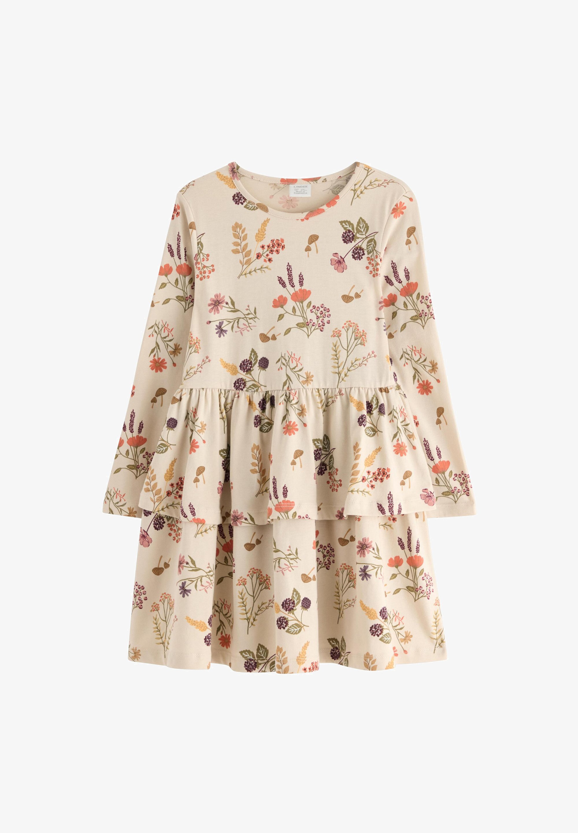 Lindex PEPLUM - Robe en jersey - beige clair