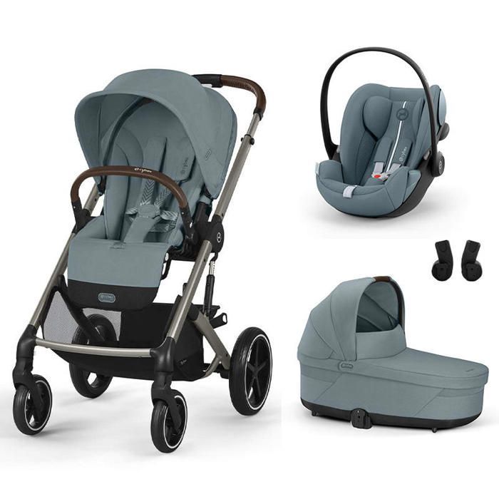 CYBEX - Cochecito Balios S Lux Trio + Silla de coche Cloud G Plus + Capazo S Lux Azul Tormenta