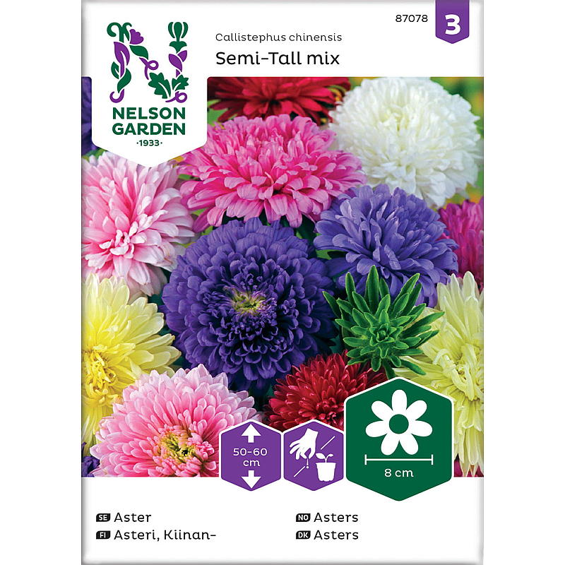 Nelson garden Frøasters Dobbeltblomstrende, blanding