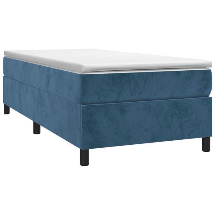 Estructura de cama con colchón - Maison Exclusive - Terciopelo azul oscuro - 80x200 cm - Máxima relajación