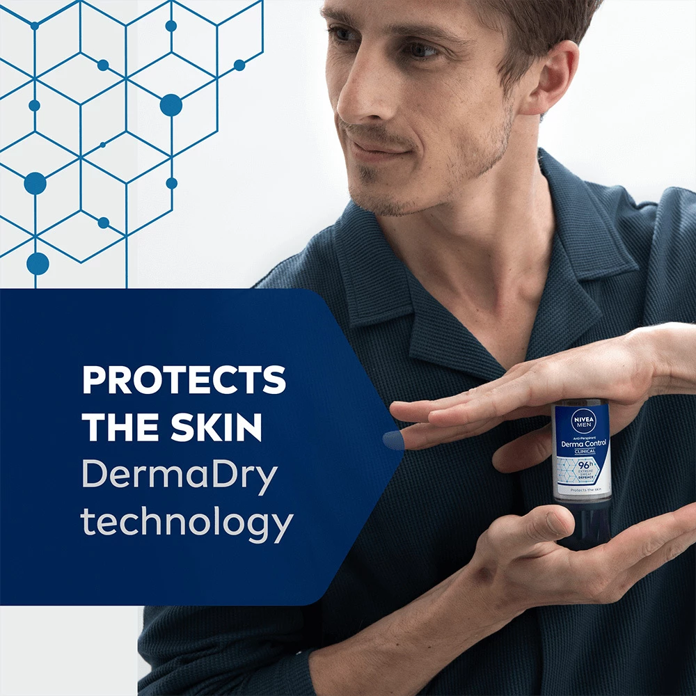 Roll-on Derma Dry Control pentru bărbați 50 ml - NIVEA
