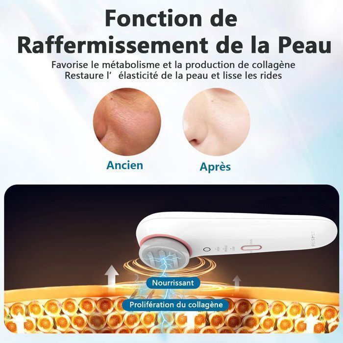 FOSMET 6-in-1 Anti-Wrinkle Facial Massager for Face and Neck, Multifunctional Treatment Device with EMS, LED and RF