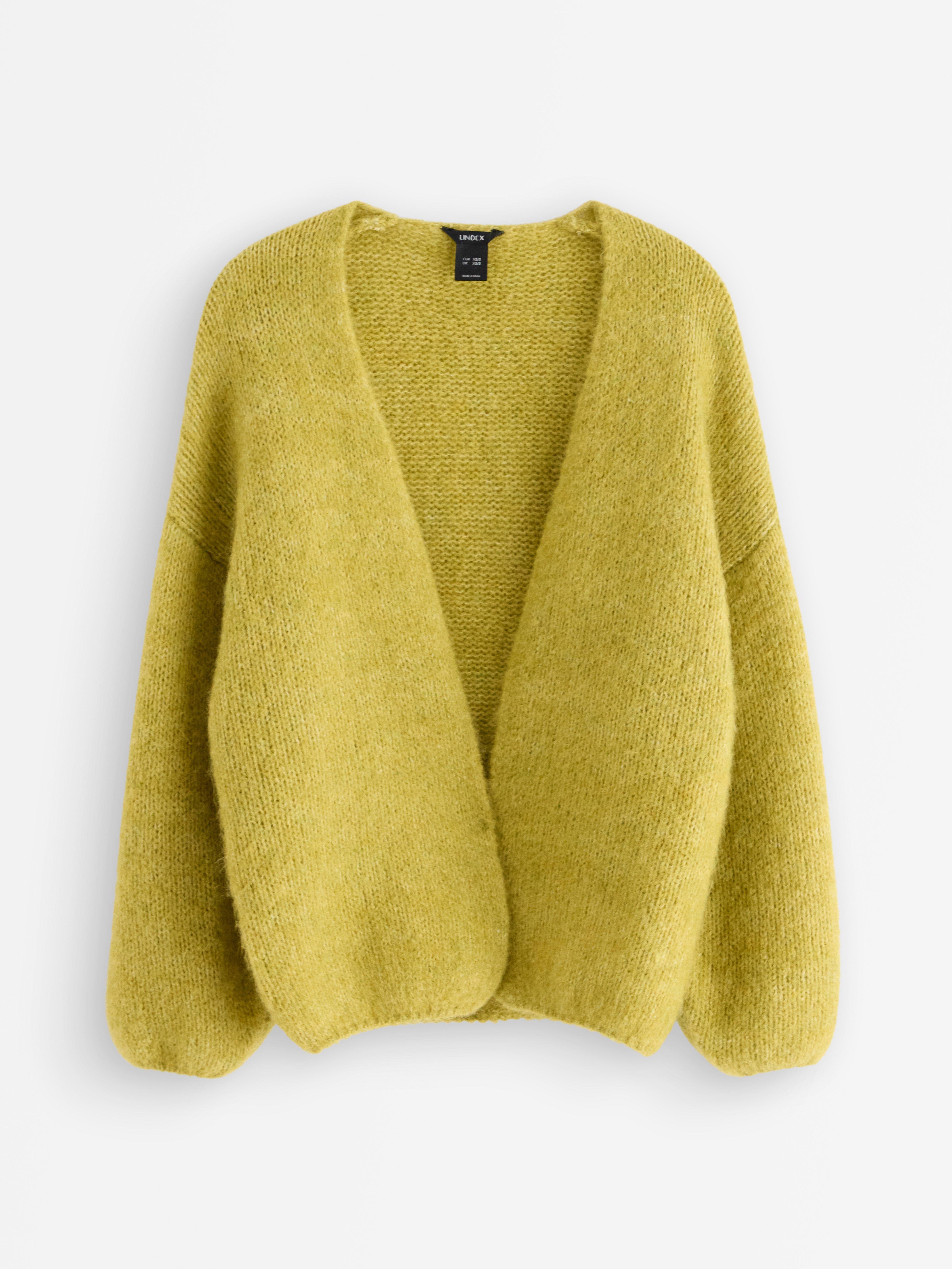 Strikket cardigan lys grønn