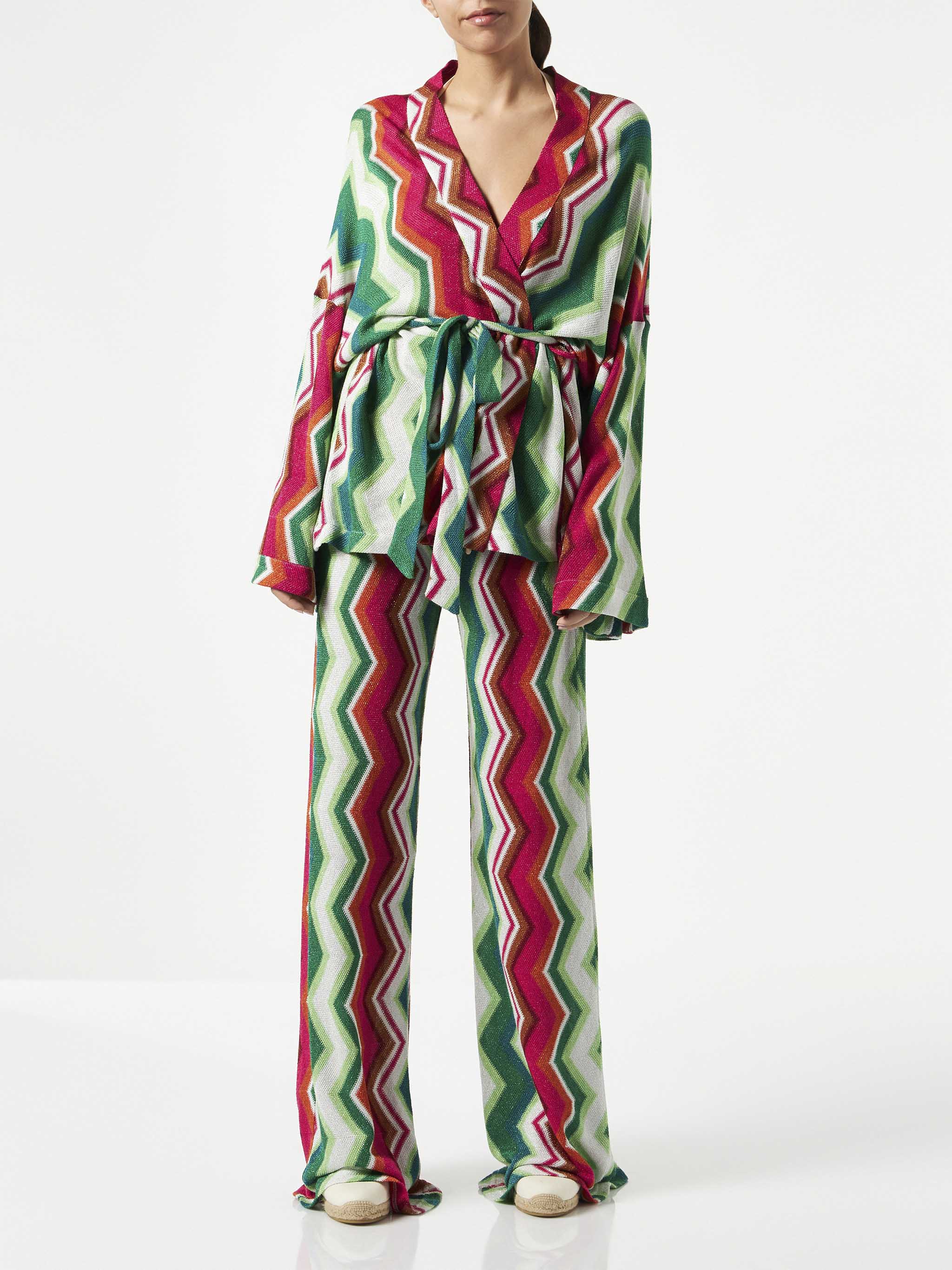 Chevron-Strick-Kimono-Cardigan