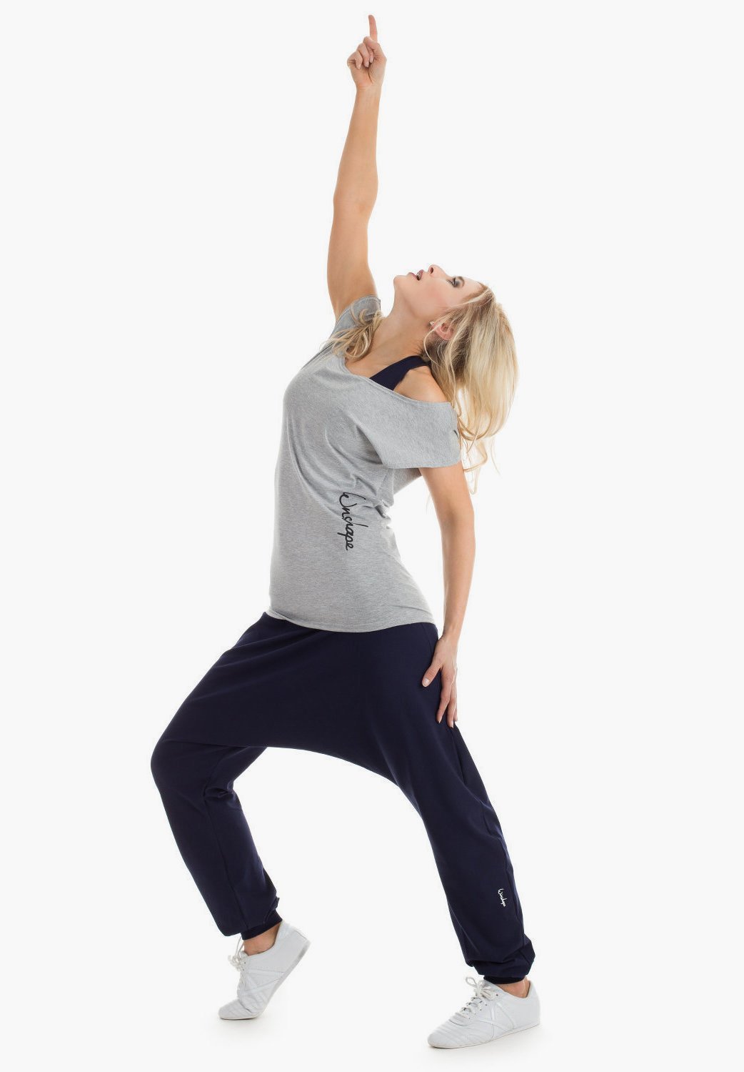 Winshape Print T-shirt - grijs gemêleerd