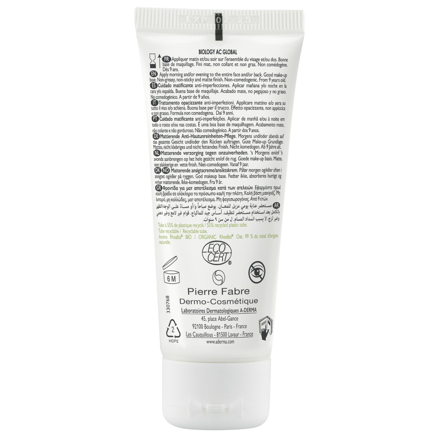 A-DERMA Anti-Blemish Care Biology AC Global matējošais līdzeklis - 40 ml