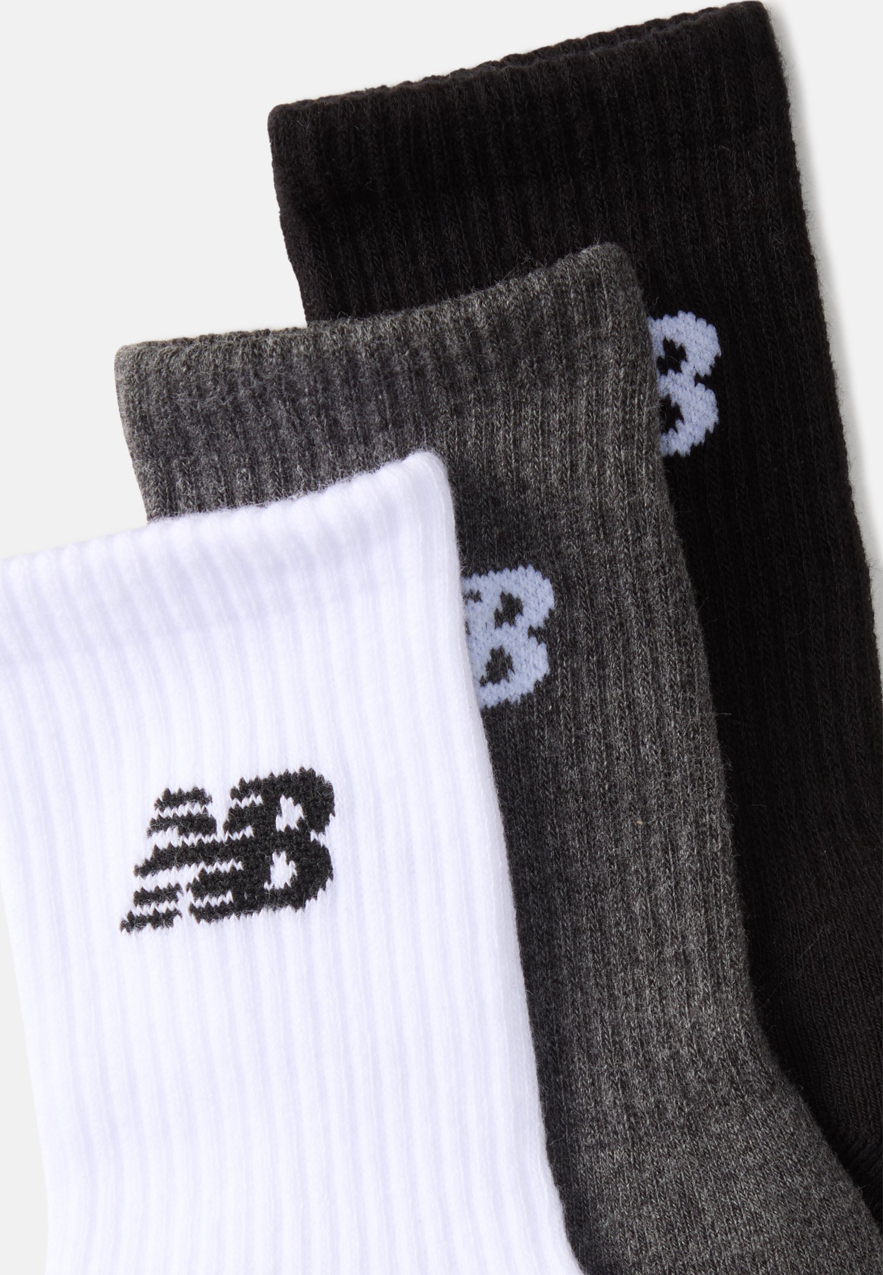 New Balance KIDS EVERYDAY CREW SOCKS UNISEX 6 PACK - Zeķes - baltas/pelēkas/melnas