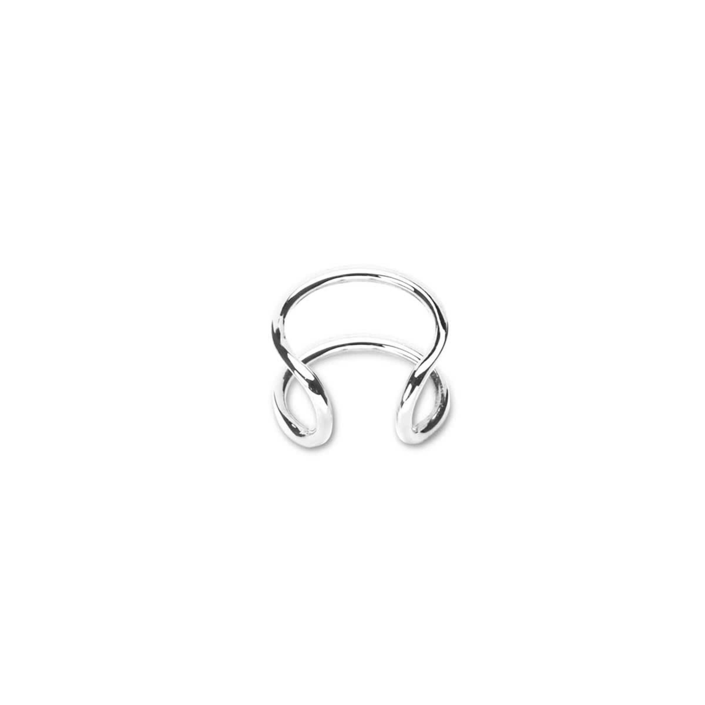 Manchette d'oreille minimaliste argentée