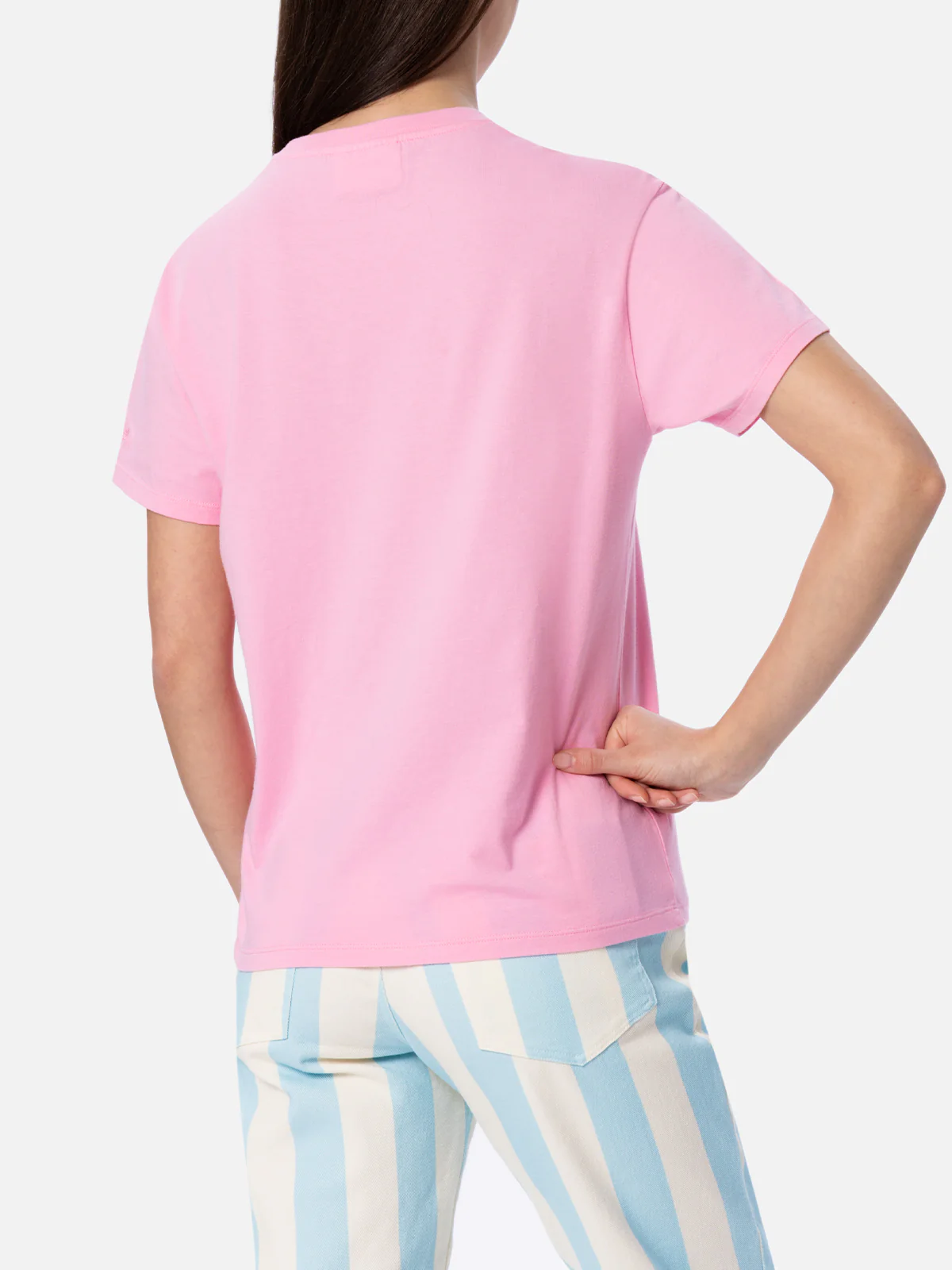 Emilie dames T-shirt met ronde hals van katoenen jersey en Barbie-print.