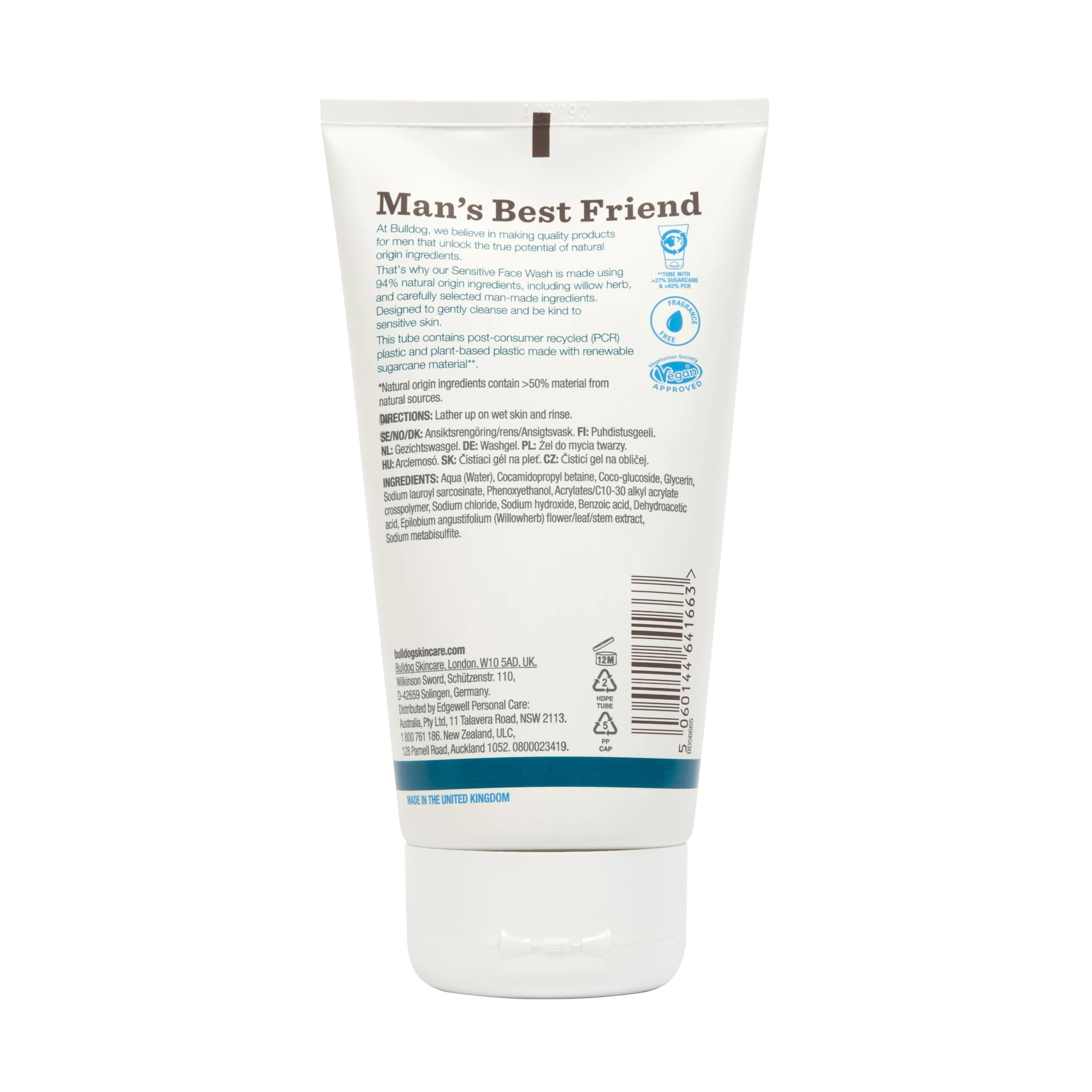 Gel de curățare pentru ten sensibil 150 ml - Bulldog