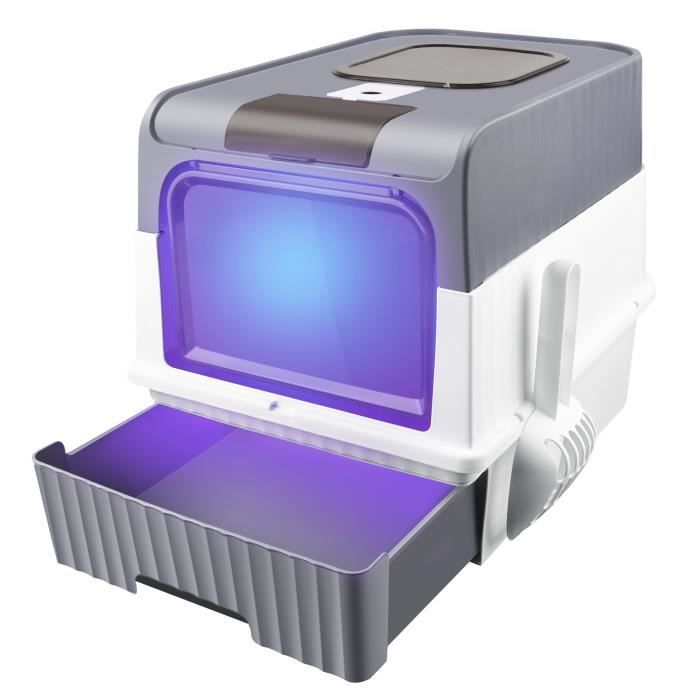 Cat Litter Box - Enclosed Toilet House - Ultraviolet Sterilization and Deodorization - Gray