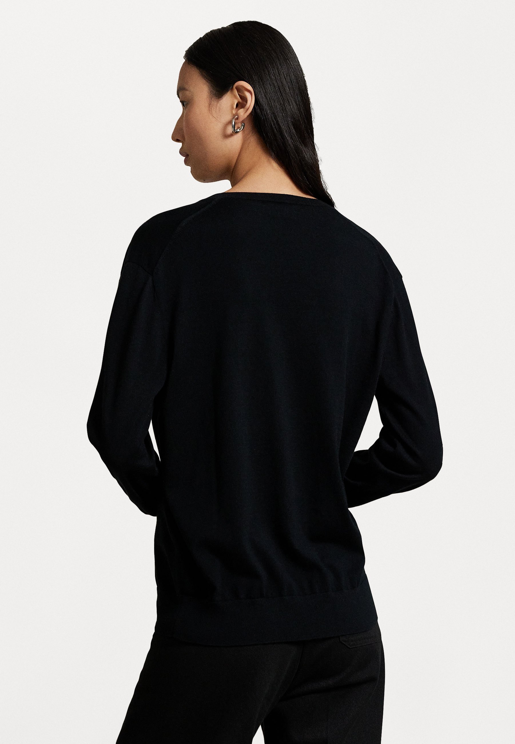 Polo Ralph Lauren Baumwollpullover mit V-Ausschnitt - Schwarz