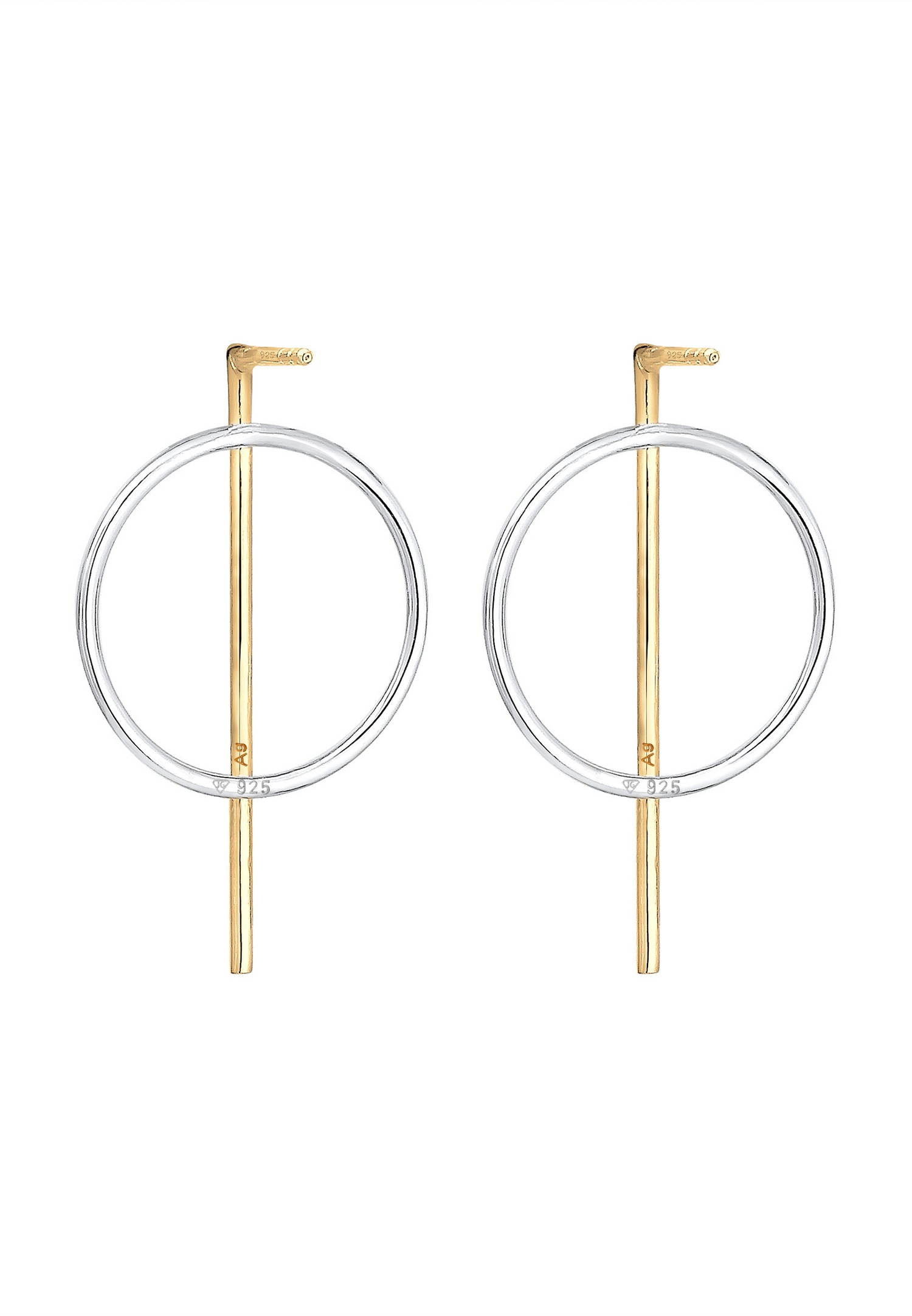 Elli Cercle Base Géo Minimal Boucles d'oreilles Femme (925/1000) Argent