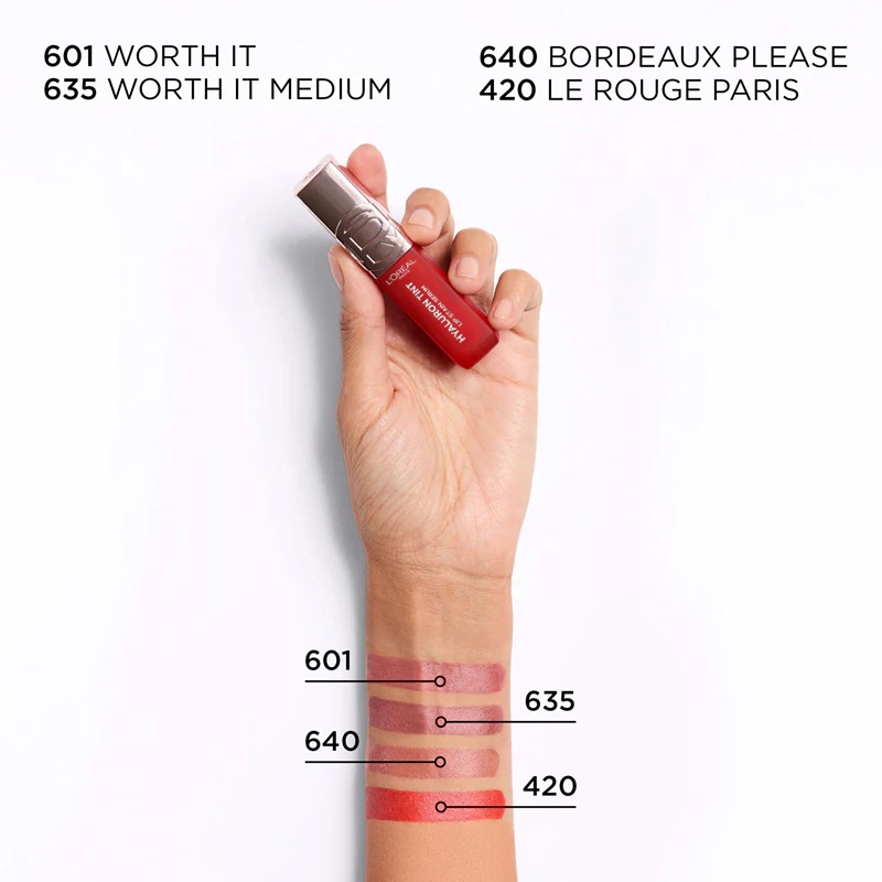 L'Oréal Paris Hyaluron Tint Lip Stain Serum mitrinoša šķidrā lūpu krāsa