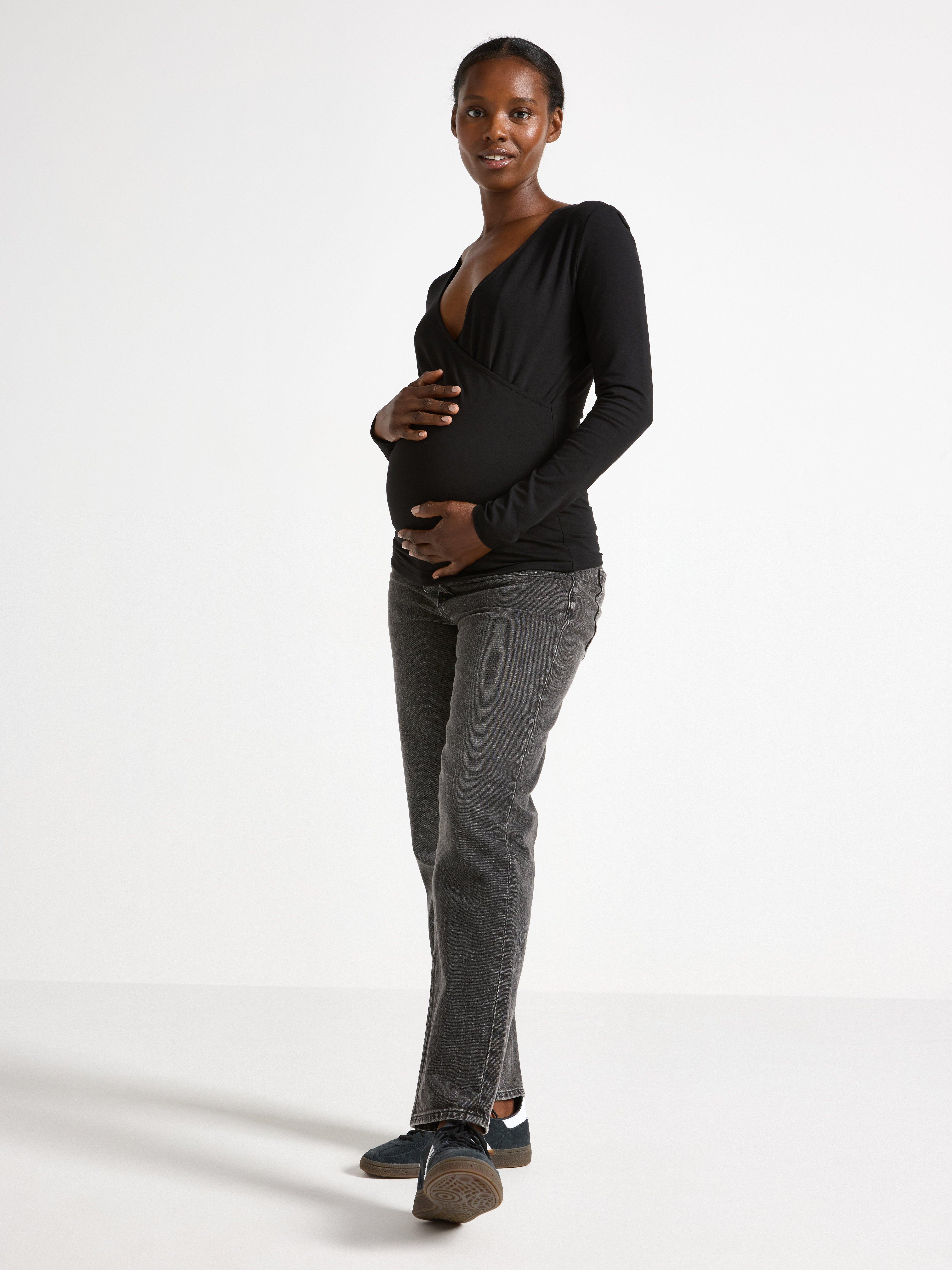MOM wrap nursing top Black