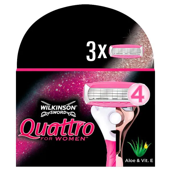 Lame da rasoio Wilkinson Sword Quattro per donna, confezione da 3