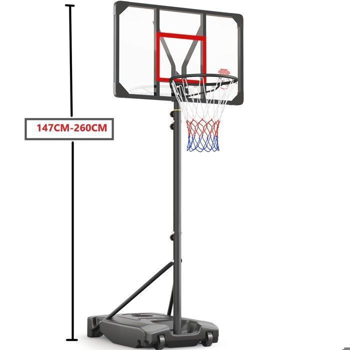 Basketball Hoop - NECHE - Adjustable Height 147-260CM - Indoor/Outdoor Use - Unisex
