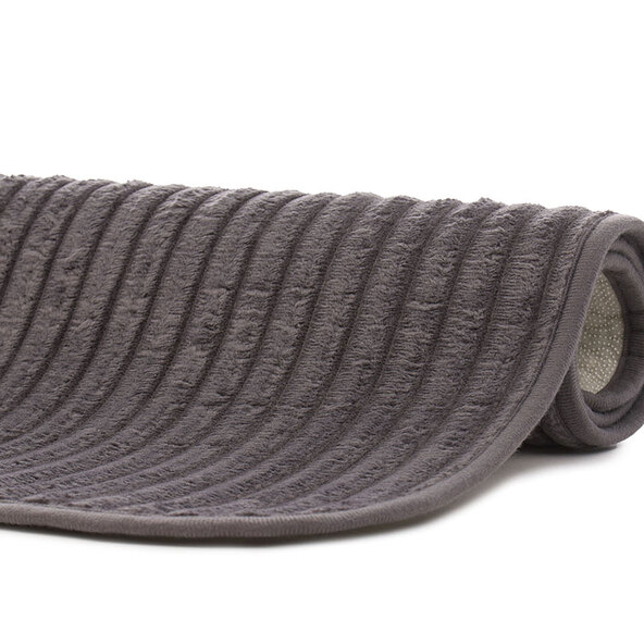 Berlin bath mat in corduroy look, set of 2, 60 x 100 cm, anthracite