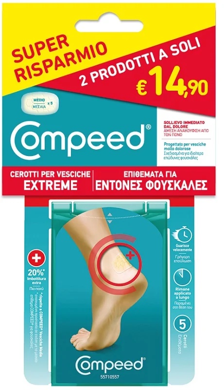 COMPEED Compeed Extreme blaarpleisters, speciaal ontwikkeld voor sportactiviteiten, verpakking van twee
