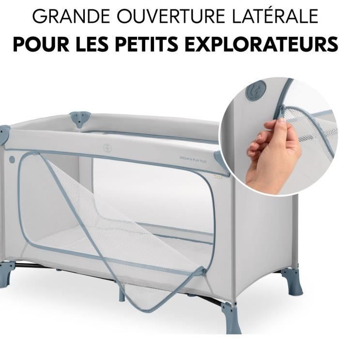 Lit de voyage - HAUCK - DREAM N PLAY PLUS - 60 x 120 cm - Dès la naissance - Pliable - Dusty blue
