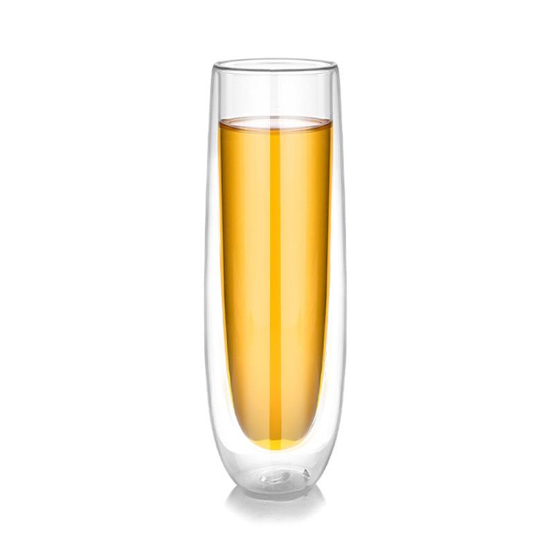 INS Fashion Deutsche Stil Doppelverglasung Hochzeit Champagnergläser Anhänger Verre Sektgläser Flöten Rumlikörbecher