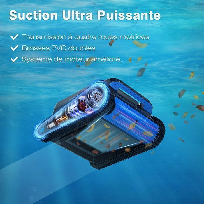EVERCROSS BOT U8 Robot Piscine Sans Fil, avec APP,  Nettoyage du Fond, des Parois et de la Ligne d' Eau, 120Min & 200m² d'Autonomie