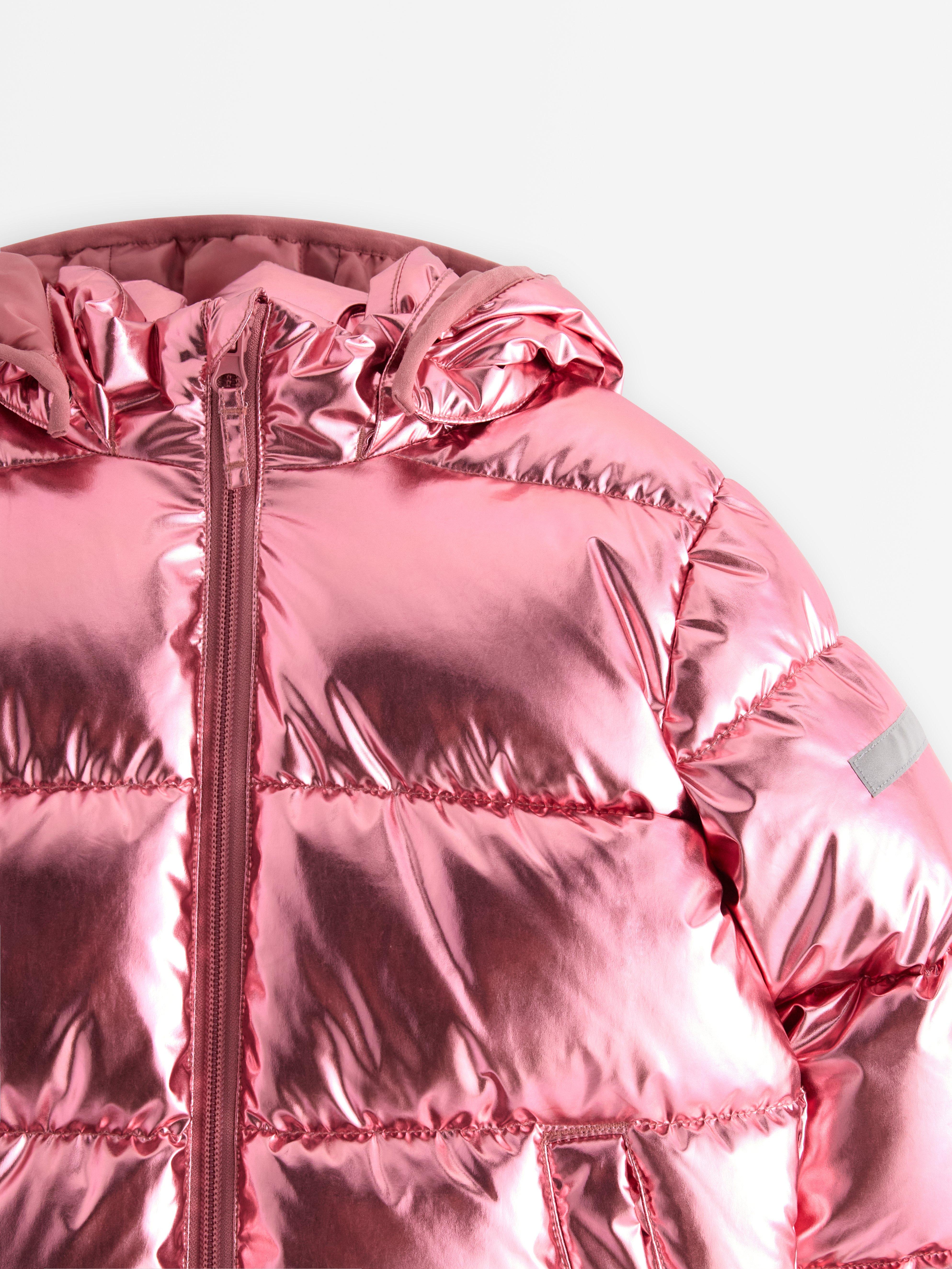 Glansig vadderad jacka Dusty Pink