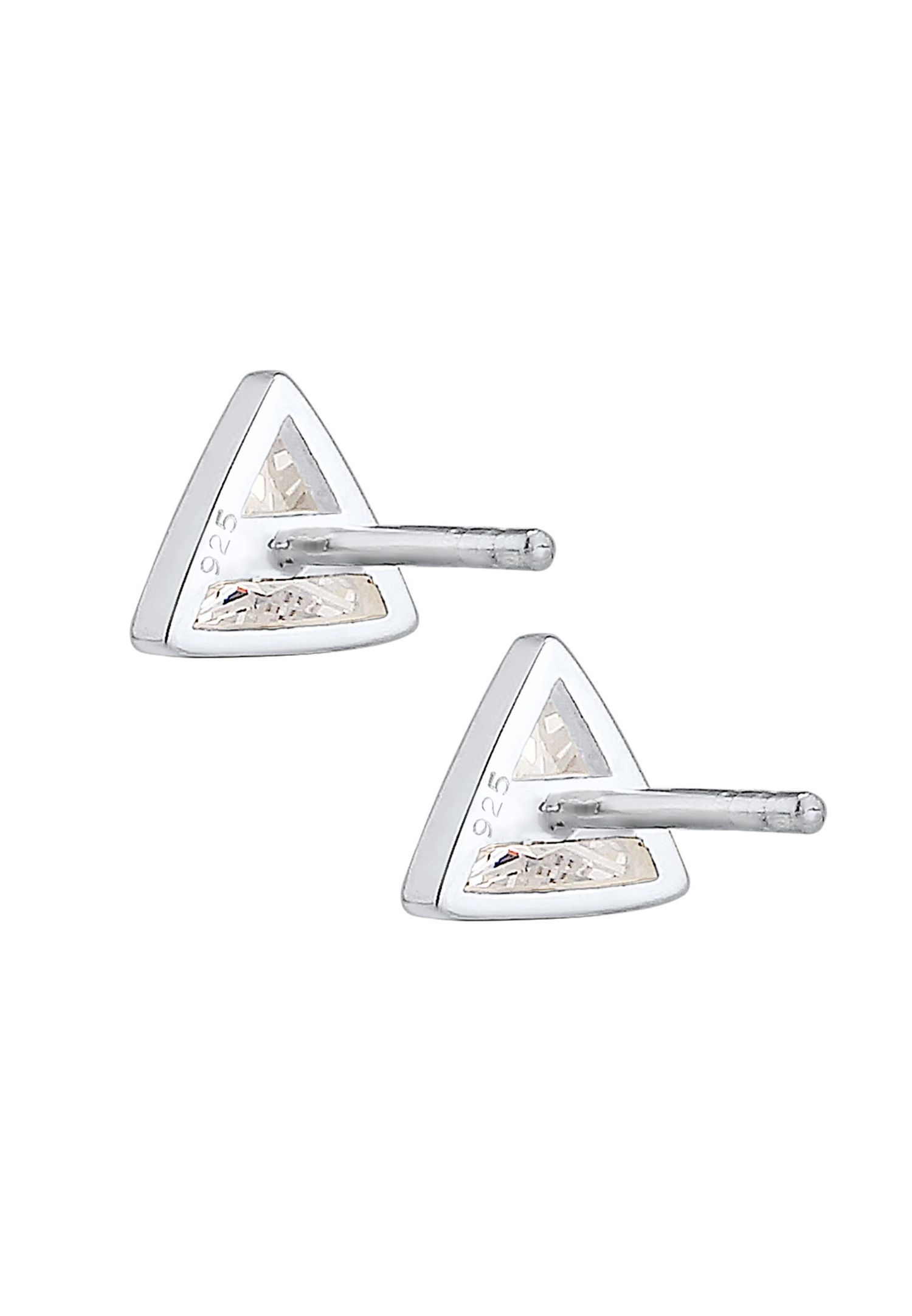 Elli Clous d'oreilles pour Femmes Triangle Géo Simple avec cristaux zirconium en argent sterling 925
