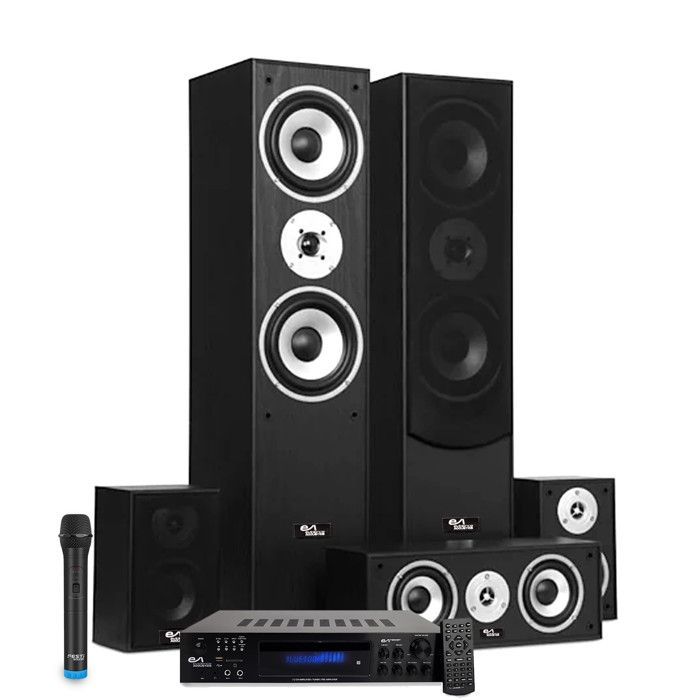 5.1 Home Cinema System - Evidence Acoustics, 5 speakers 850W - EA-7360 Amplifier, USB SD Bluetooth Radio, VHF Microphone Karaoke