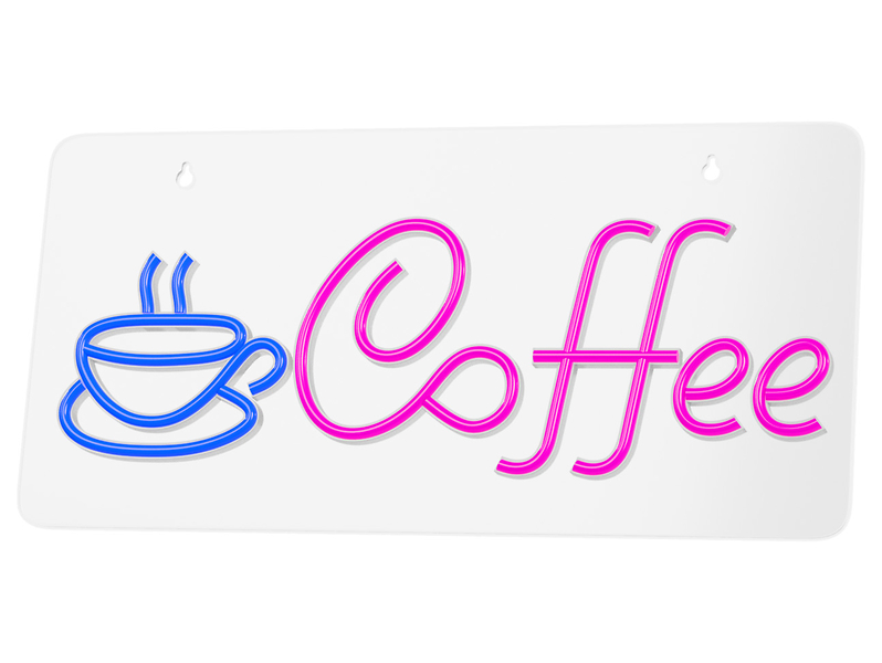 Kinkiet neonowy Coffee LED różowo-niebieski