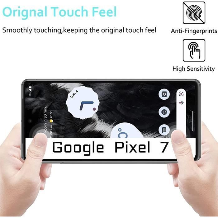 Pellicola protettiva in vetro temperato per Google Pixel 7, 2 pellicole protettive per lo schermo + 2 pellicole protettive per la fotocamera posteriore, senza bolle, antigraffio, ultra resistente, durezza 9H.