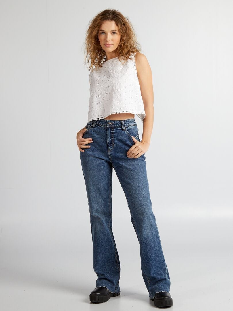 Top bordado con espalda descubierta - blanco