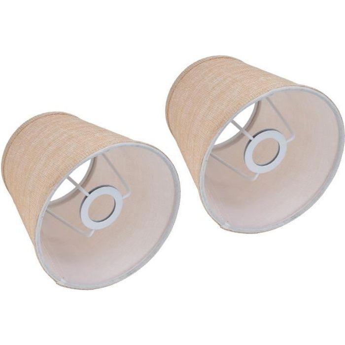 Paralume - SALALIS - E14 - 2 pezzi - Stile europeo - Lino - Metallo
