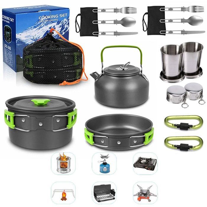Set de cuisine de camping RELOAD 18 en 1 Bouilloire, Poêle, Casserole, Couverts
