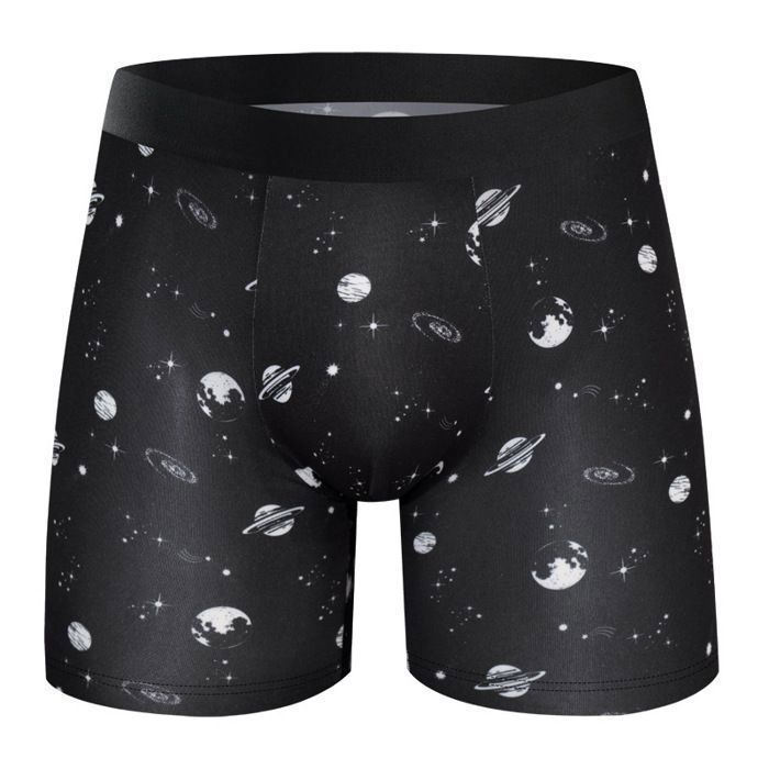 Set van 4 lange boxershorts voor heren - GYROOR - Herenondergoed - Elastische tailleband, zacht, ademend en comfortabel