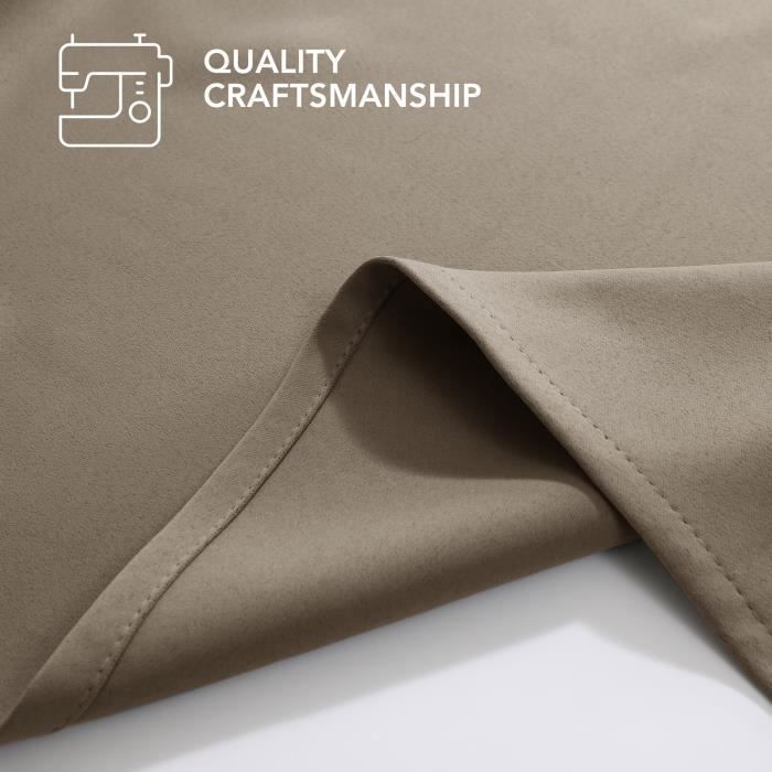 Thermisch geïsoleerde verduisteringsgordijnen, set van 2 - 140x240cm - Khaki