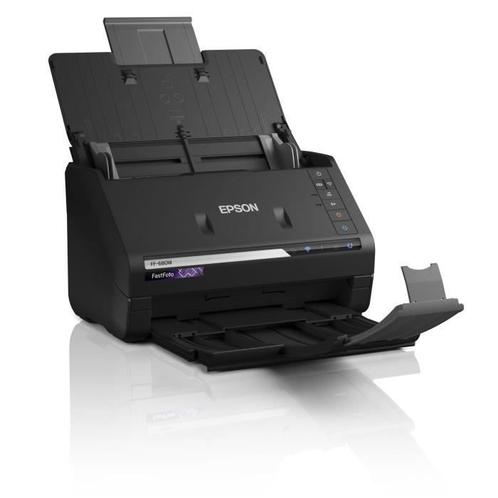 Scanner de documentos EPSON FastFoto FF-680W - 600 dpi - Wi-Fi com alimentador automático de documentos