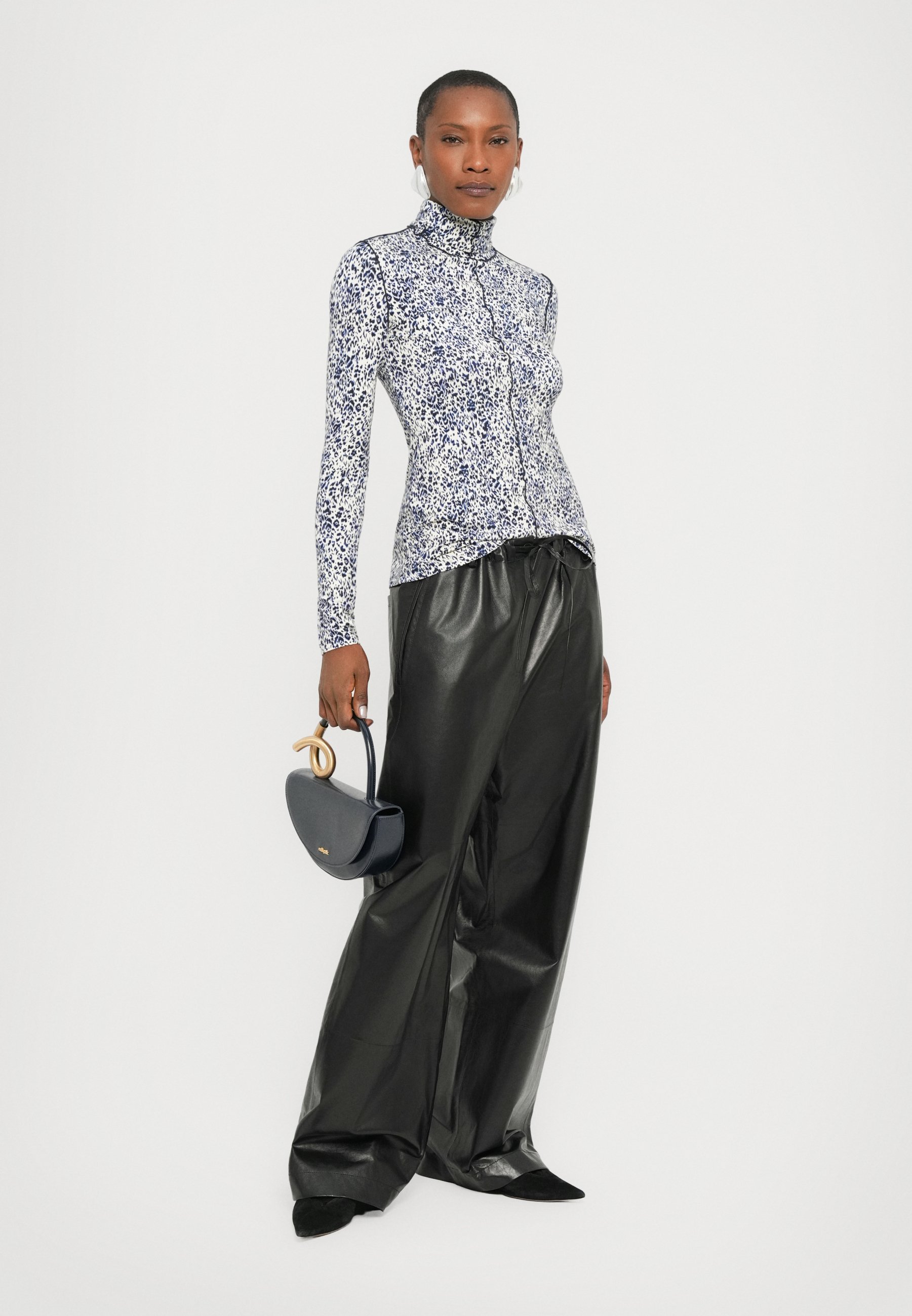 Top a maniche lunghe Proenza Schouler White Label AUDREY CHEETAH - crema/multicolore
