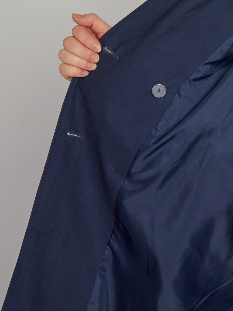 Lange trenchcoat - marineblauw