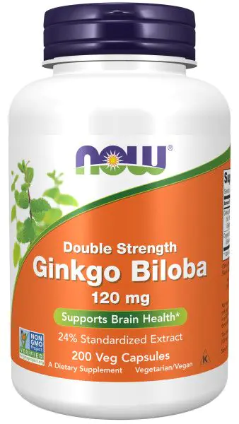 Now Foods Ginkgo Biloba Double Strength 120 mg, Kapsułki